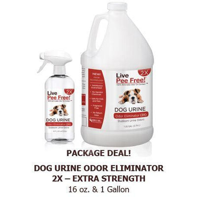 Live Odor Free!® Dog Urine 2X -16oz. +  Gallon - Package Deal